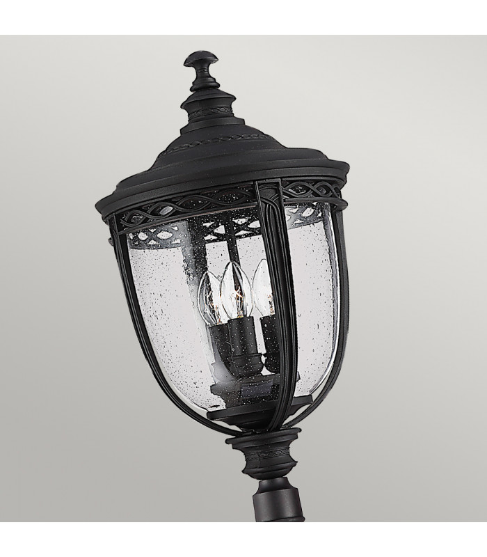 English Bridle 3 Light Large Outdoor Lamp Post Black IP44 E14-2