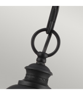 English Bridle 3 Light Large Outdoor Ceiling Chain Lantern Black E14-2