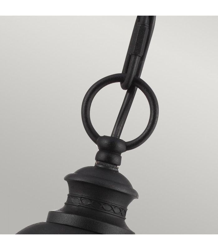 English Bridle 3 Light Large Outdoor Ceiling Chain Lantern Black E14-2