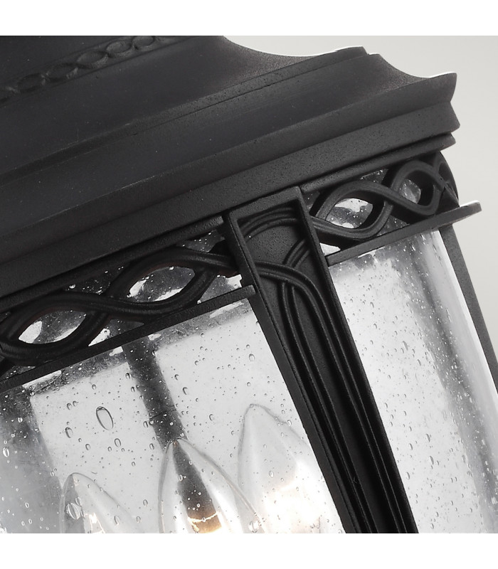 English Bridle 3 Light Large Outdoor Ceiling Chain Lantern Black E14-3
