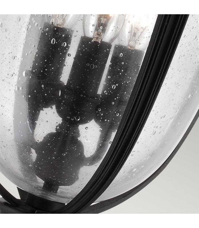 English Bridle 3 Light Large Outdoor Ceiling Chain Lantern Black E14-4