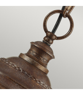 English Bridle 3 Light Large Outdoor Ceiling Chain Lantern British Bronze E14-2