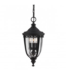 English Bridle 3 Light Medium Outdoor Ceiling Chain Lantern Black E14-1