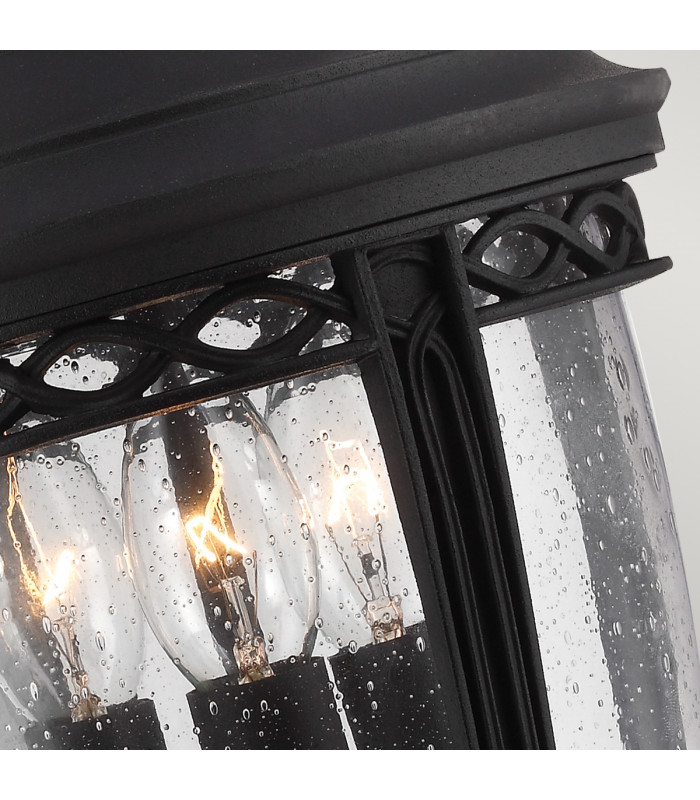 English Bridle 3 Light Medium Outdoor Ceiling Chain Lantern Black E14-3