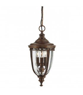 English Bridle 3 Light Medium Outdoor Ceiling Chain Lantern British Bronze E14-1