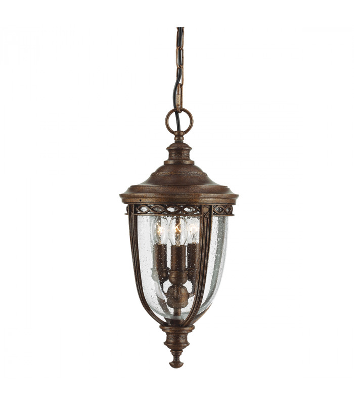 English Bridle 3 Light Medium Outdoor Ceiling Chain Lantern British Bronze E14-1