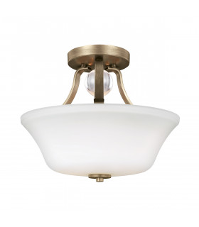 Evington 2 Light Semi Flush Ceiling Light Gold E27-1
