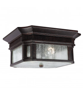 Federal 2 Light Bathroom Flush Outdoor Ceiling Lantern Bronze IP44 E27