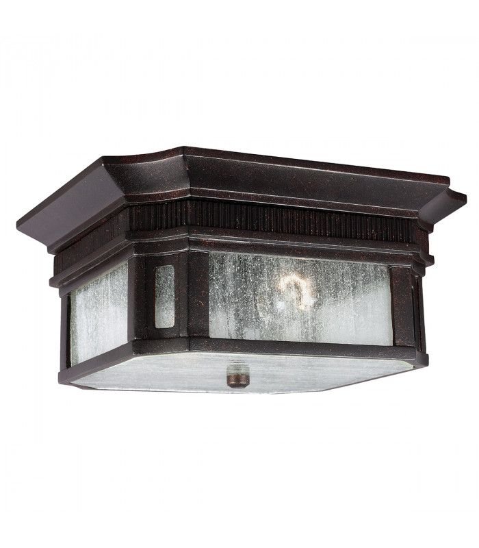 Federal 2 Light Bathroom Flush Outdoor Ceiling Lantern Bronze IP44 E27