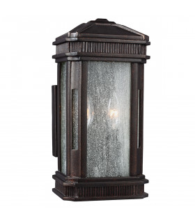 Federal 2 Light Outdoor Small Wall Lantern Light Bronze IP44 E14