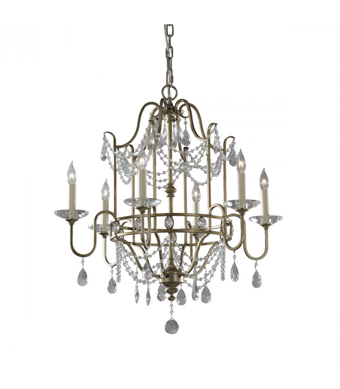 Gianna 6 Light Chandelier Silver Finish E14-1