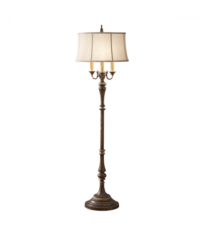 Gibson 4 Light Floor Lamp Antique Brown E27-1