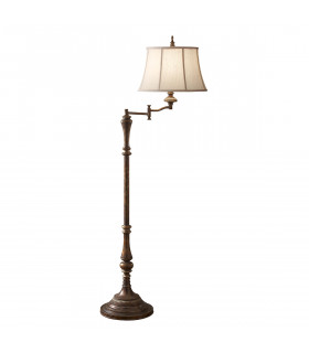 Gibson 1 Light Floor Lamp Antique Brown E27-1