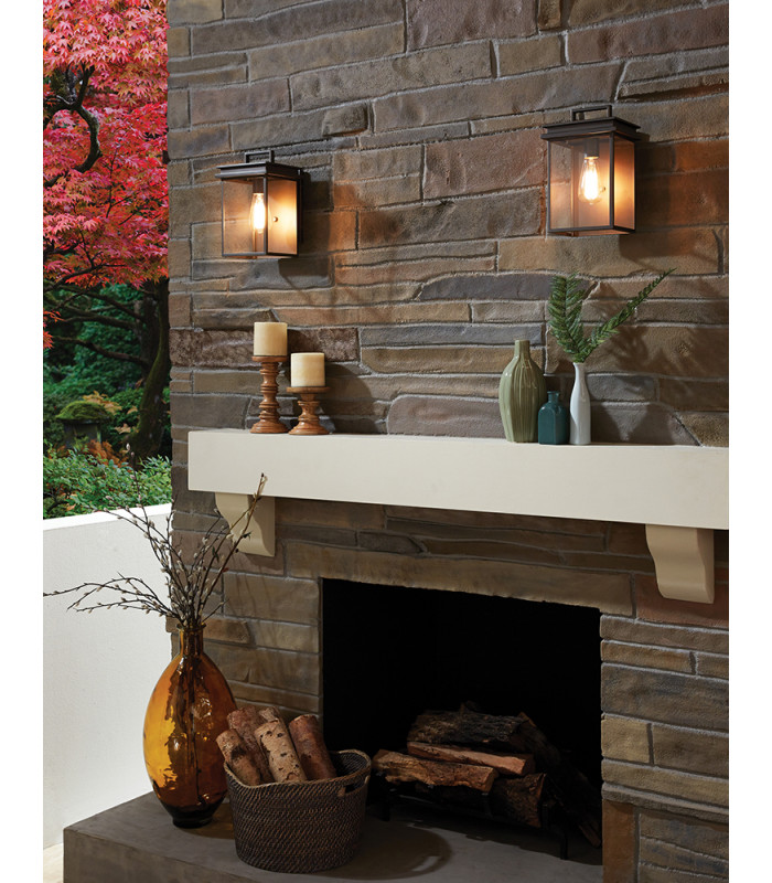 Glenview Outdoor 1 Light Wall Lantern Antique Bronze IP44 E27-3