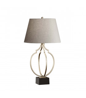Grandeur 1 Light Table Lamp Black Ebonized Silver Leaf E27