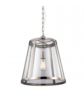 Harrow 1 Light  Medium Ceiling Pendant Polished Nickel E27-1