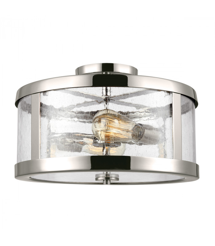 Harrow Cylindrical 2 Light Semi Flush Lamp Polished Nickel-1