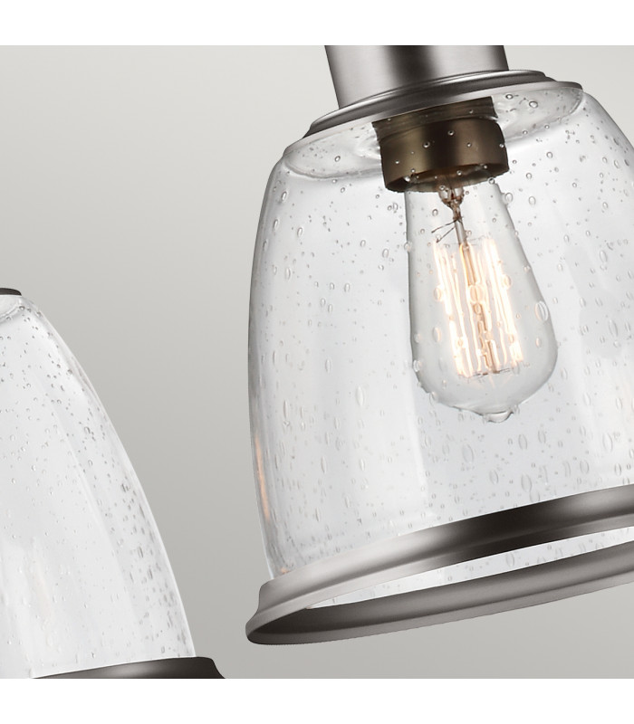 Hobson 3 Light Ceiling Island Chandelier Pendant Bar Light Satin Nickel E27-4
