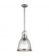 Hobson 1 Light Large Dome Ceiling Pendant Satin Nickel E27