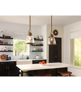 Hobson 1 Light Medium Dome Ceiling Pendant Brass E27-2