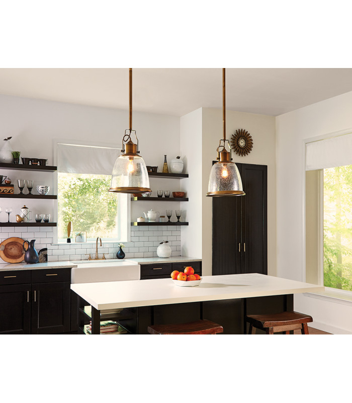 Hobson 1 Light Medium Dome Ceiling Pendant Brass E27-2