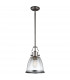 Hobson 1 Light Medium Dome Ceiling Pendant Satin Nickel E27-1