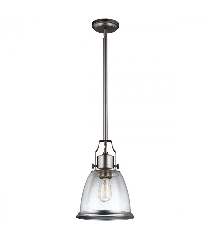 Hobson 1 Light Medium Dome Ceiling Pendant Satin Nickel E27-1