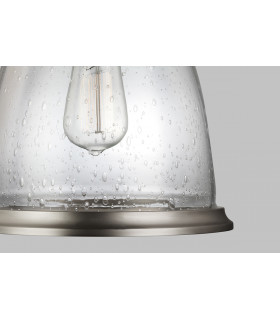 Hobson 1 Light Medium Dome Ceiling Pendant Satin Nickel E27-2