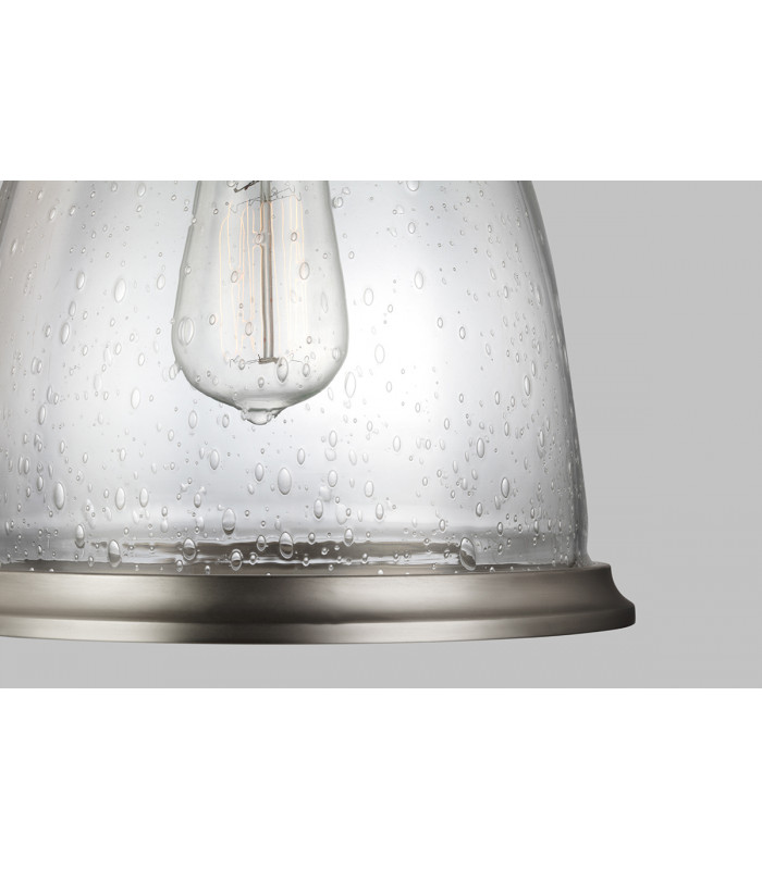 Hobson 1 Light Medium Dome Ceiling Pendant Satin Nickel E27-2