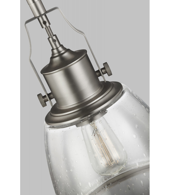 Hobson 1 Light Medium Dome Ceiling Pendant Satin Nickel E27-3