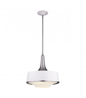 Holloway 4 Light Dome Ceiling Pendant White Brushed Steel E27-1