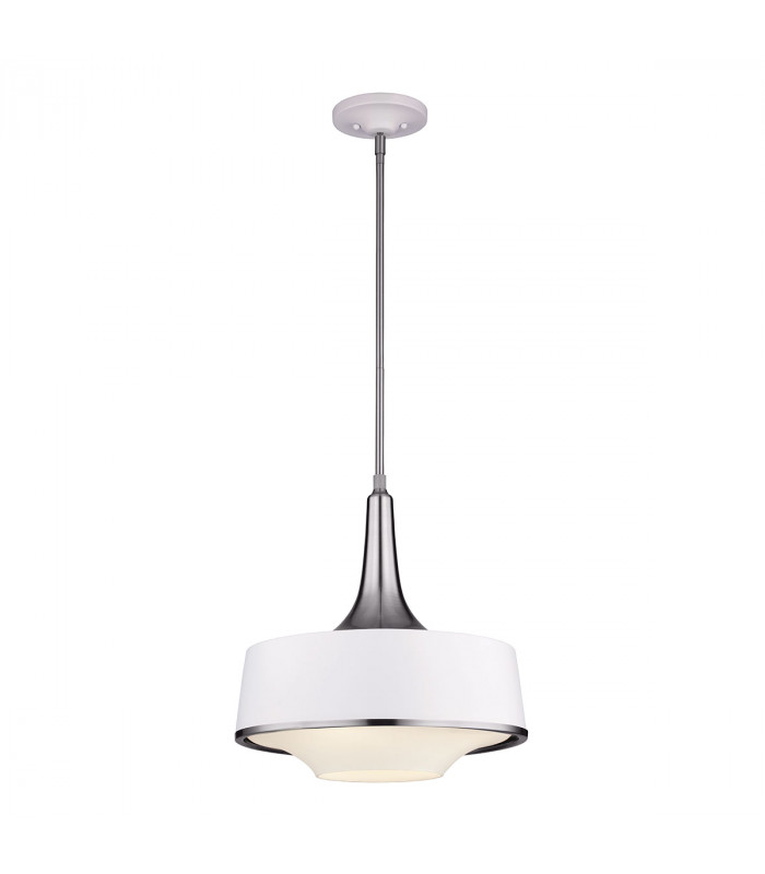 Holloway 4 Light Dome Ceiling Pendant White Brushed Steel E27-1