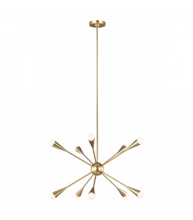 Jax 10 Light Chandelier Burnished Brass G9-1