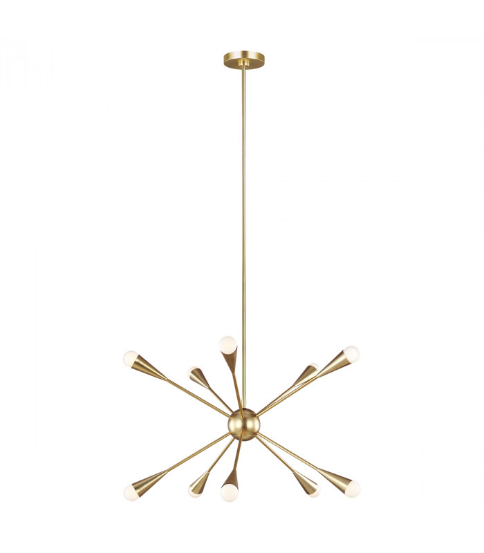 Jax 10 Light Chandelier Burnished Brass G9-1