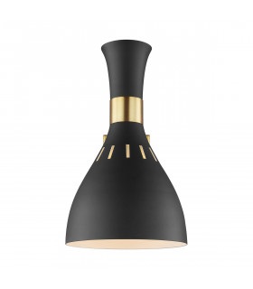 Joan 1 Light Dome Wall Light Midnight Black Burnished Brass E27-2