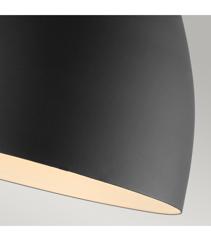 Joan 1 Light Dome Wall Light Midnight Black Burnished Brass E27-7