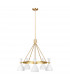 Joan 5 Light Chandelier Matt White Matt White  Burnished Brass E27-1