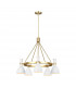 Joan 5 Light Chandelier Matt White Matt White  Burnished Brass E27-2