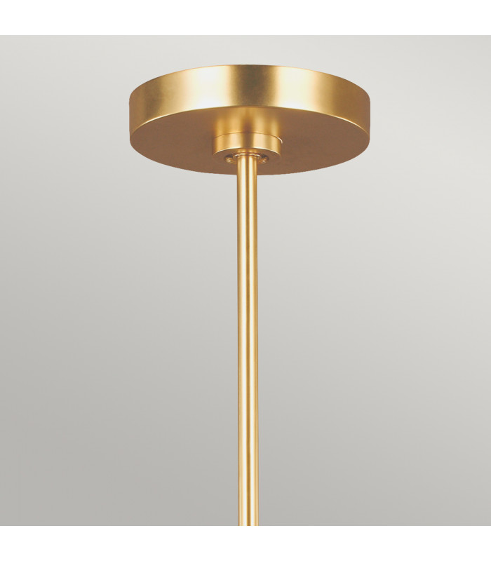 Joan 5 Light Chandelier Matt White Matt White  Burnished Brass E27-4
