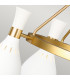 Joan 5 Light Chandelier Matt White Matt White  Burnished Brass E27-5