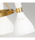 Joan 5 Light Chandelier Matt White Matt White  Burnished Brass E27-6