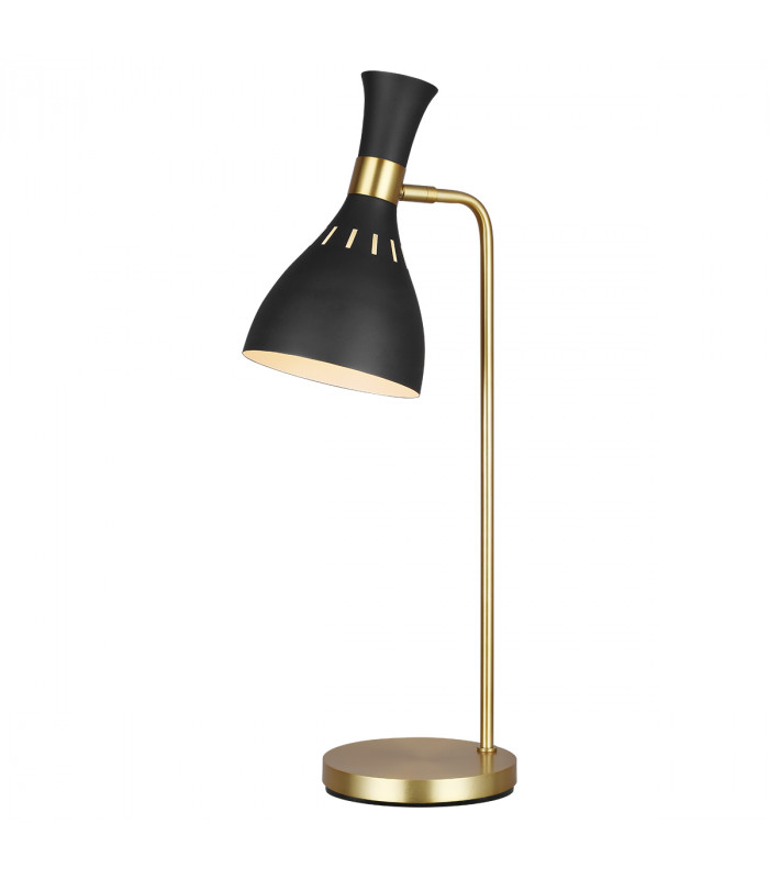 Joan 1 Light Table Lamp Midnight Black Midnight Black  Burnished Brass E27-1