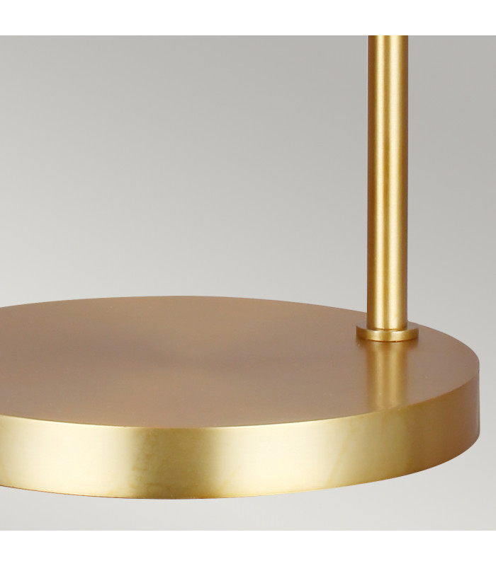 Joan 1 Light Table Lamp Matt White Matt White  Burnished Brass E27-4