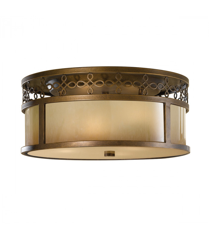 Justine 3 Light Flush Ceiling Light Bronze E27-1