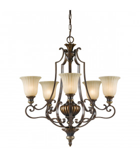 Kelham Hall 5 Light Multi Arm Chandelier Bronze Gold Finish E27-1