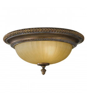 Kelham Hall 2 Light Flush Ceiling Light Gold Bronze E27-1