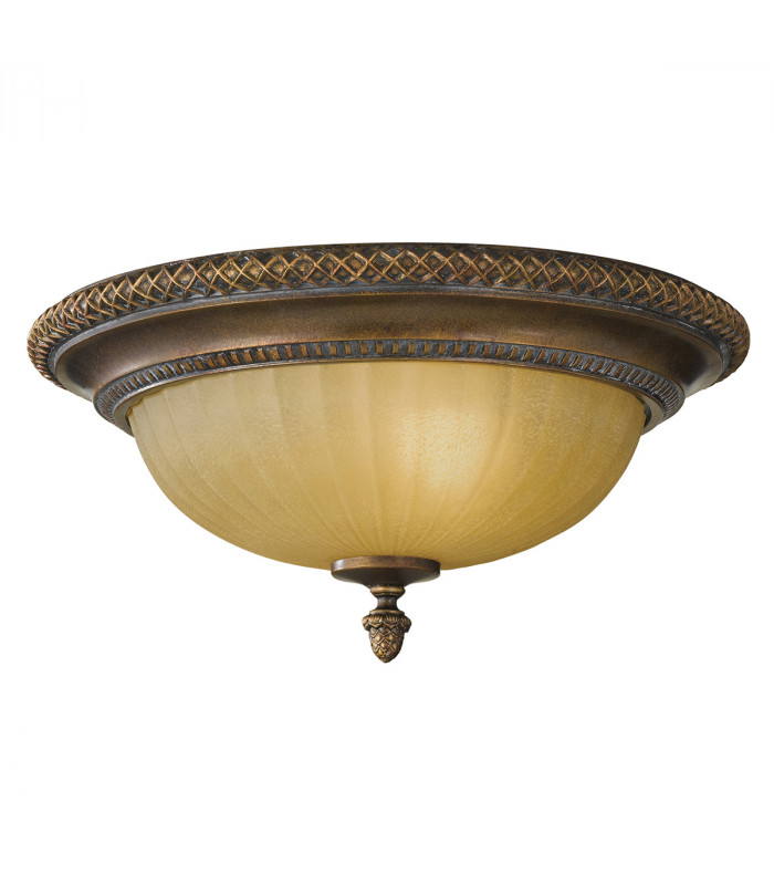 Kelham Hall 2 Light Flush Ceiling Light Gold Bronze E27-1