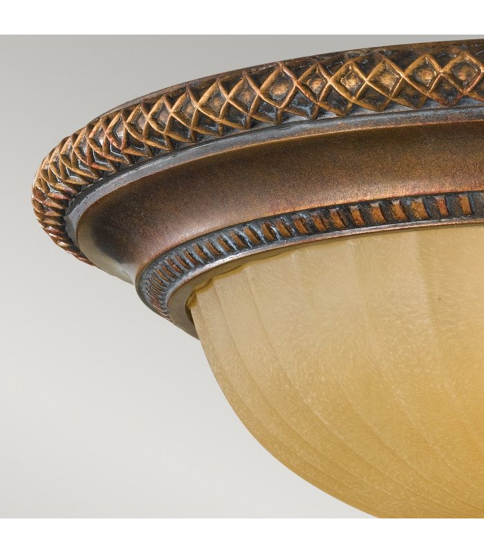 Kelham Hall 2 Light Flush Ceiling Light Gold Bronze E27-2