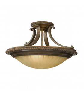 Kelham Hall 2 Light Ceiling Semi Flush Light Gold Bronze E27-1