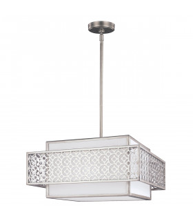 Kenney 3 Light Ceiling Pendant Bar Silver E27